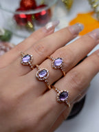 現貨4隻🌸🔮天然水晶🔮 紫水晶開口可調節戒指 | 落單後約3-5個工作天寄出