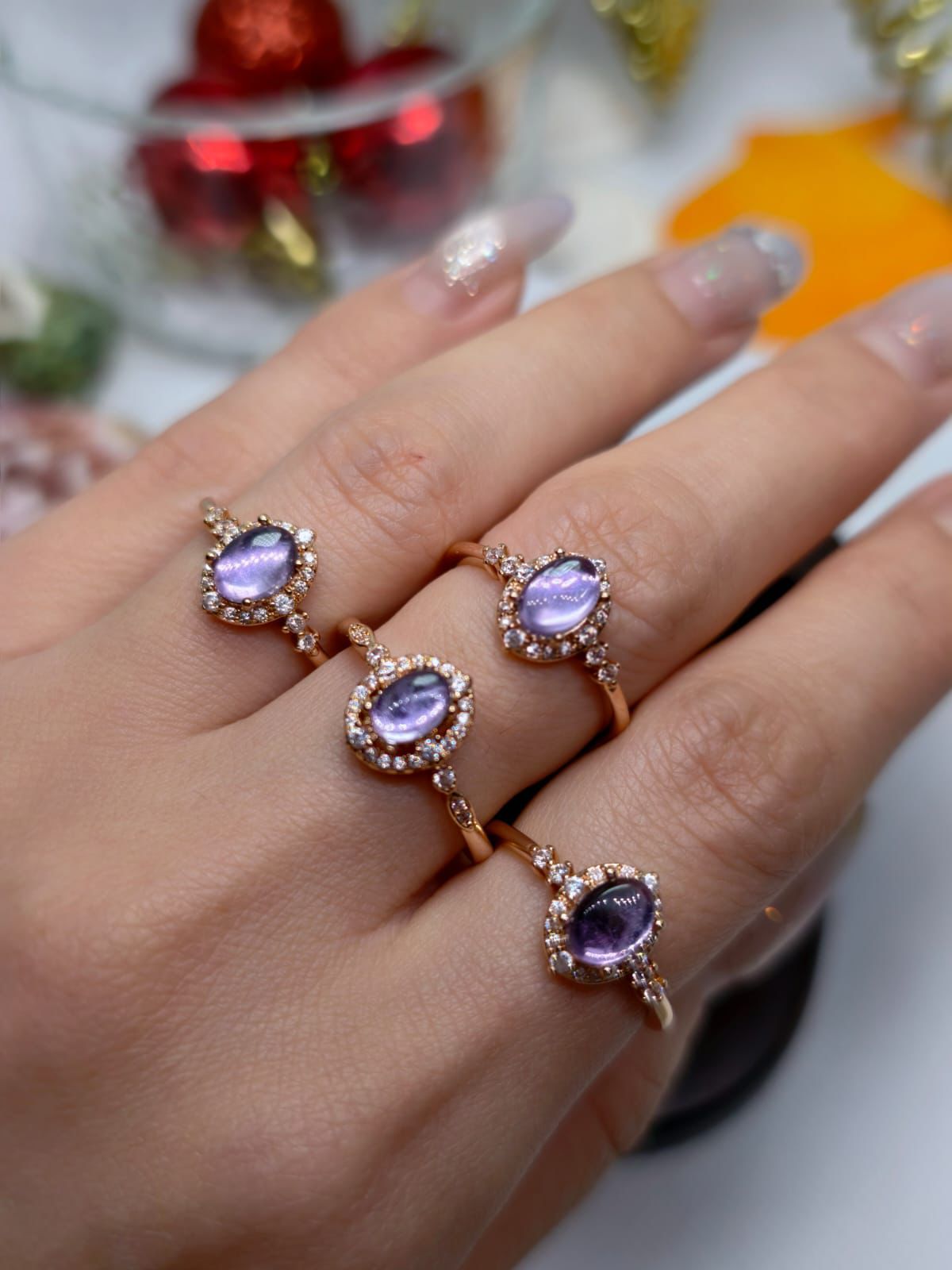 現貨4隻🌸🔮天然水晶🔮 紫水晶開口可調節戒指 | 落單後約3-5個工作天寄出