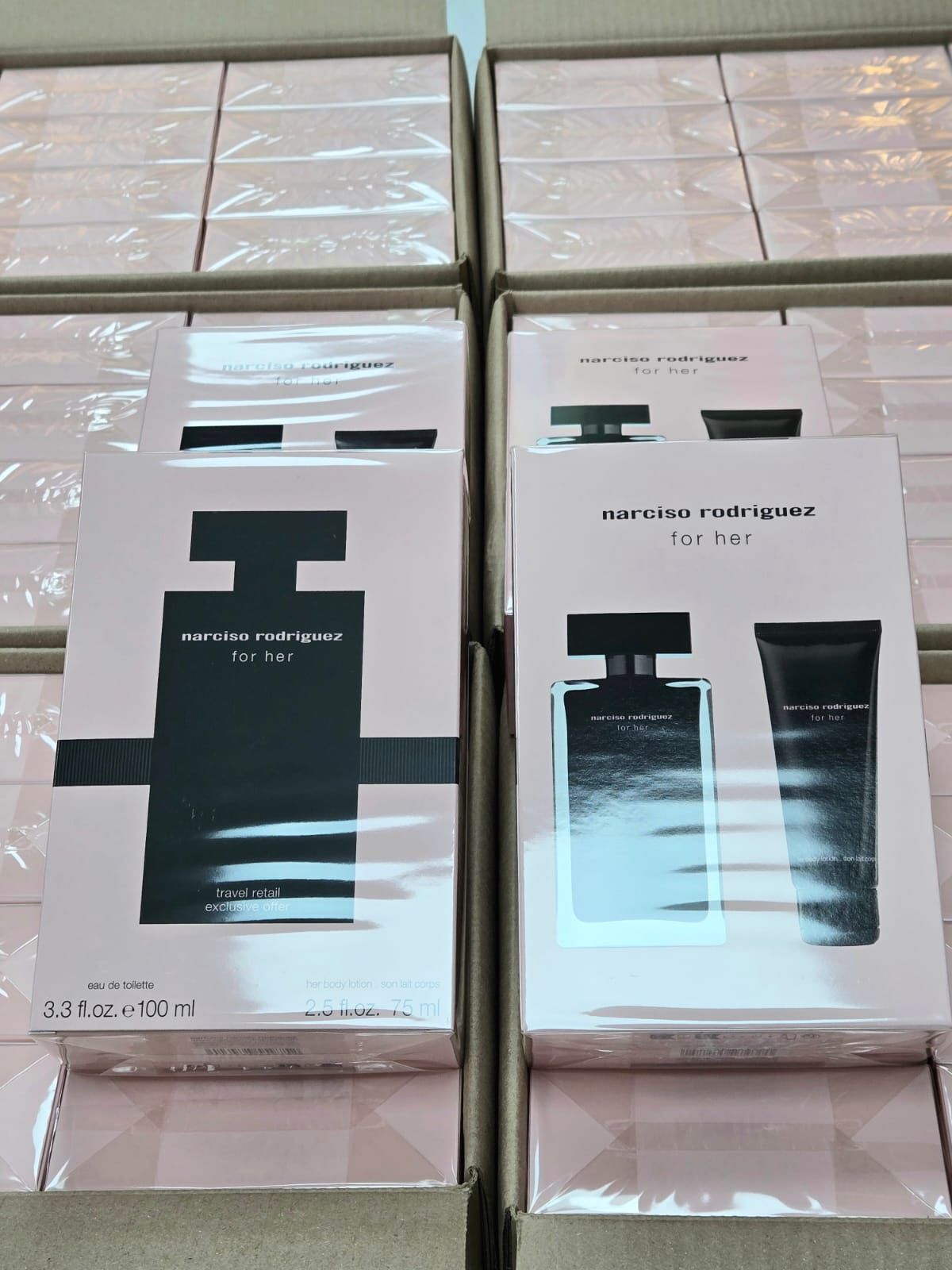 數量有限‼️售完即止🌸免稅正品 NARCISO RODRIGUEZ FOR HER SET 3 PCS EDT SPRAY 100 ML BODY LOTION 75ML 納茜素她的同名女仕淡香水套裝(2件套)女士香水黑瓶EDT 100ML+75ML身體乳 | 預訂約2-3星期