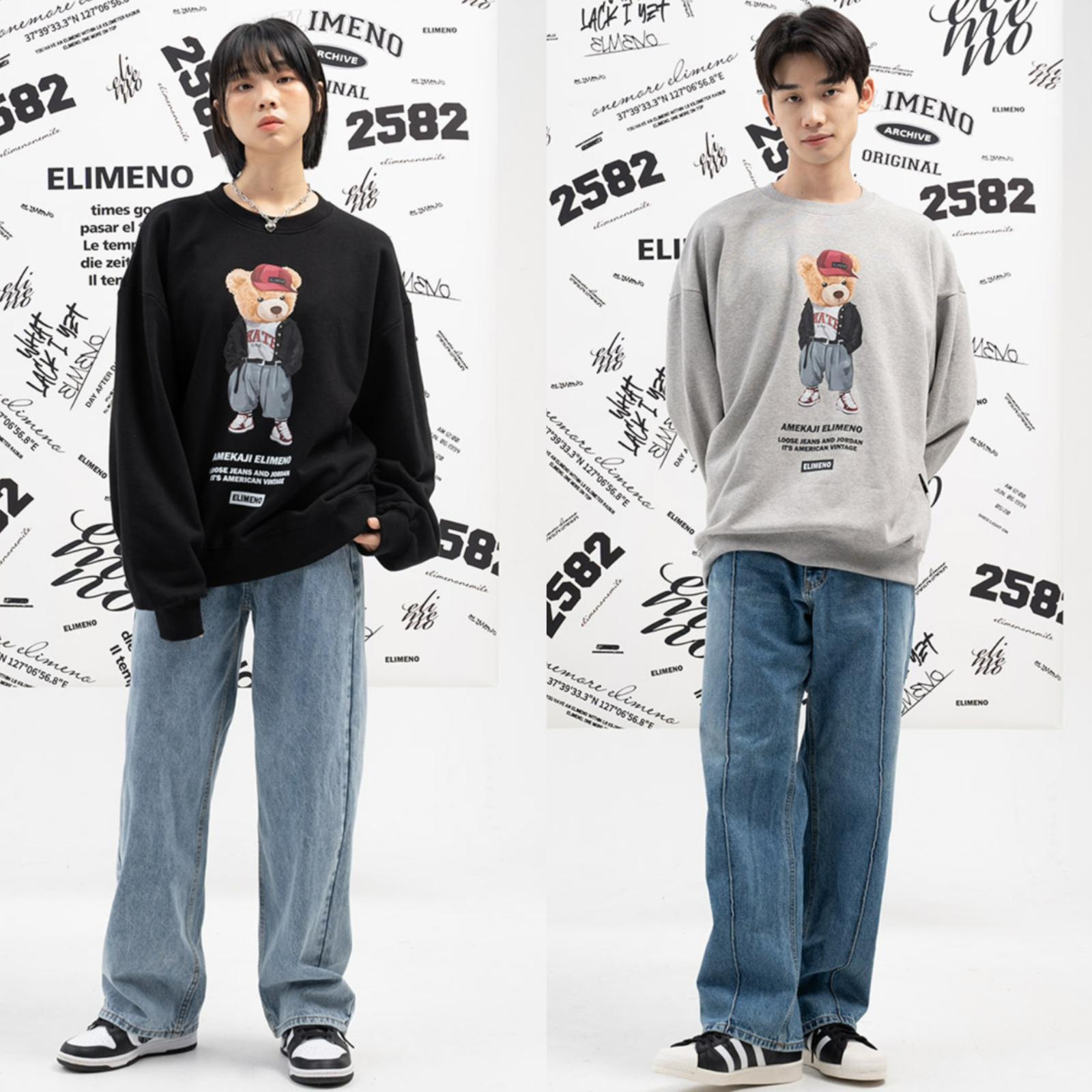 2025年12月30日截🌸‼️突發‼️12月BIG Sale限時特價‼️ 韓國潮牌 EL1MENO 可愛熊仔經典款 OVER FIT SWEATER❤️ | 預訂約3-4星期