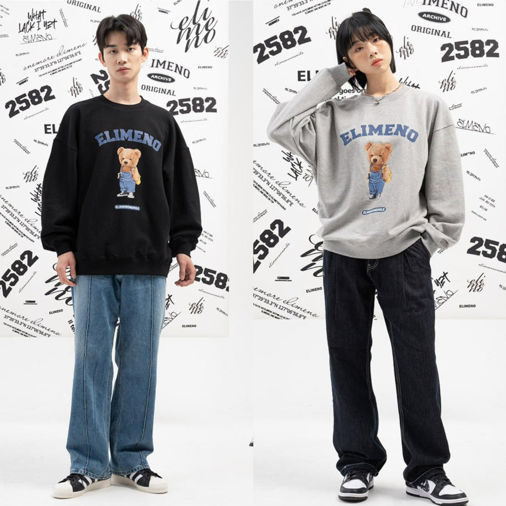 2025年12月30日截🌸‼️突發‼️12月BIG Sale限時特價‼️ 韓國潮牌 EL1MENO 可愛熊仔經典款 OVER FIT SWEATER❤️ | 預訂約3-4星期