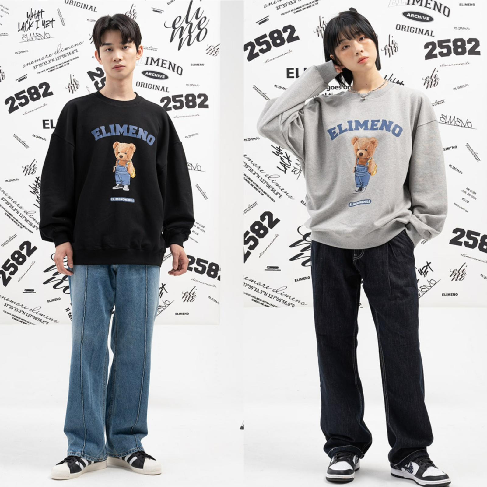 2025年12月30日截🌸‼️突發‼️12月BIG Sale限時特價‼️ 韓國潮牌 EL1MENO 可愛熊仔經典款 OVER FIT SWEATER❤️ | 預訂約3-4星期