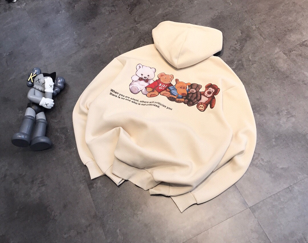 【24小時網站自助下單】🌸韓國🇰🇷 東大門五隻小熊印花連帽衛衣 | 預訂約4-6星期