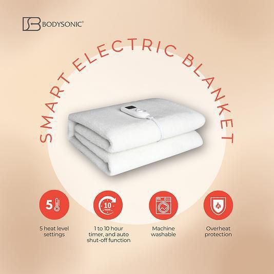 🌸香港行貨 一年保養 Bodysonic Smart Electric Blanket 智能恆溫電暖毯 ♨️(單人) | 預訂約1-2星期 娉婷貿易公司 Exquisite Beauty Trading Company