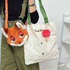 【24小時網站自助下單】售完即止🌸💯正版授權 POTDEMIEL DISNEY 尼克小狐帆布袋 🦊公仔可拆取 連防偽標 | 預訂約4-6星期