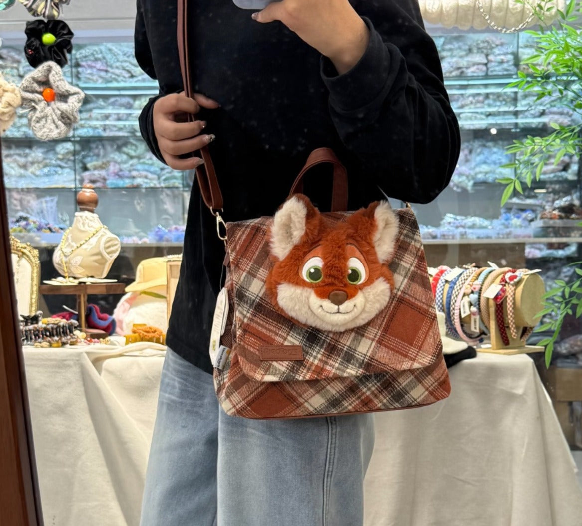 【24小時網站自助下單】售完即止🌸💯正版授權 POTDEMIEL DISNEY 瘋狂動物城復古格仔背包🎒 連防偽標 | 預訂約4-6星期