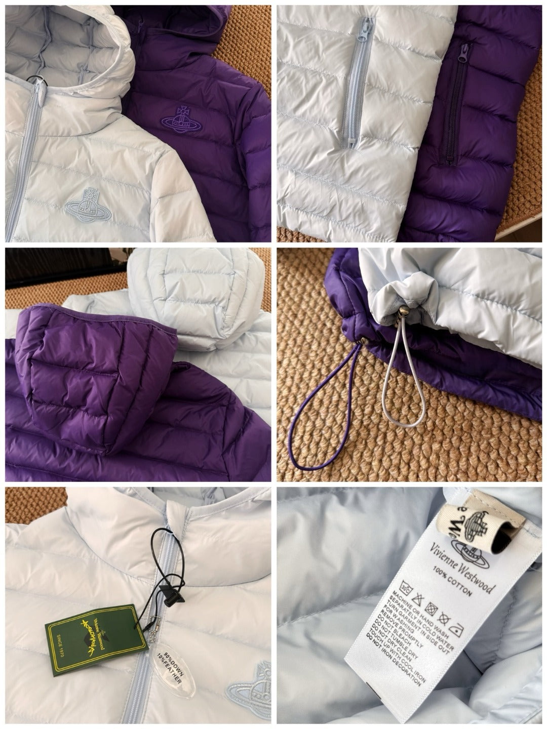 【24小時網站自助下單】2026-01-14截🌸Vivienne Westwood 土星刺繡連帽排骨羽絨服 附贈收納袋 | 預訂約2月尾至3月初