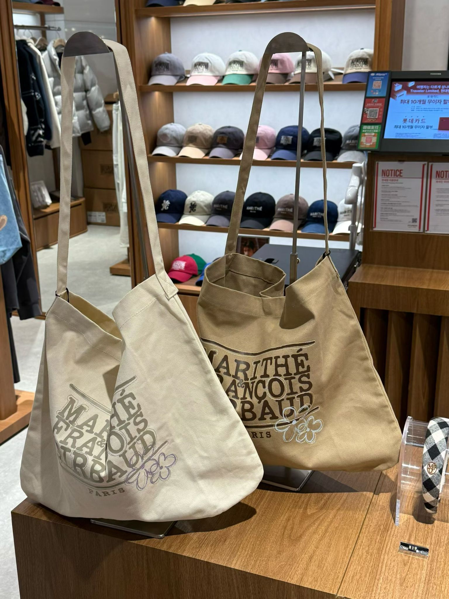 【24小時網站自助下單】🌸🇰🇷MARITHE 新款帆布包🌸FLOWER CLASSIC LOGO ONE SHOULDER ECO BAG | 預訂約3-4星期