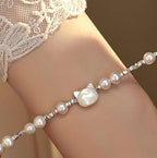 【24小時網站自助下單】2026年1月26日截🌸🇯🇵日本直送✈️🟡日本 S925淡水珍珠碎銀貓咪手鏈🟡 | 預訂約2月中至尾