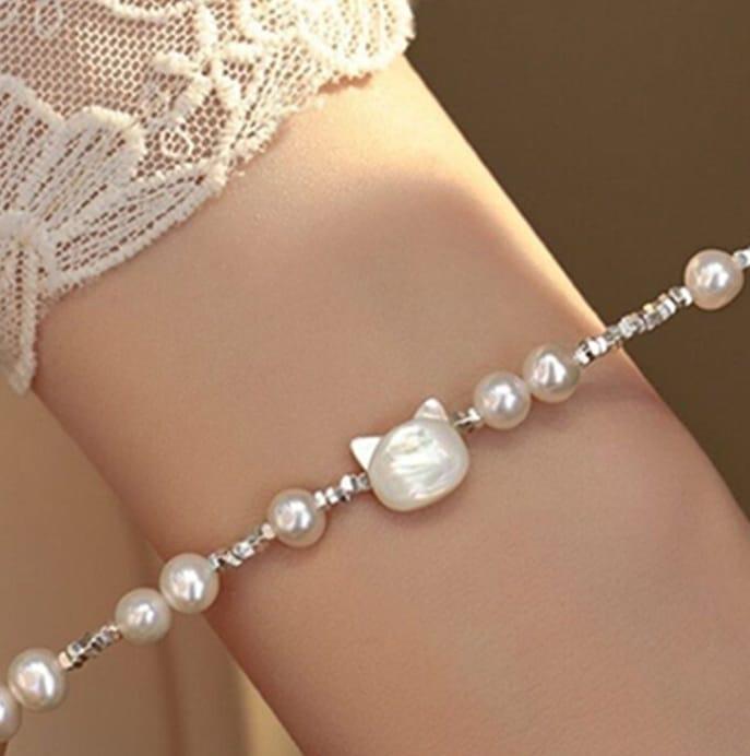 【24小時網站自助下單】2026年1月26日截🌸🇯🇵日本直送✈️🟡日本 S925淡水珍珠碎銀貓咪手鏈🟡 | 預訂約2月中至尾