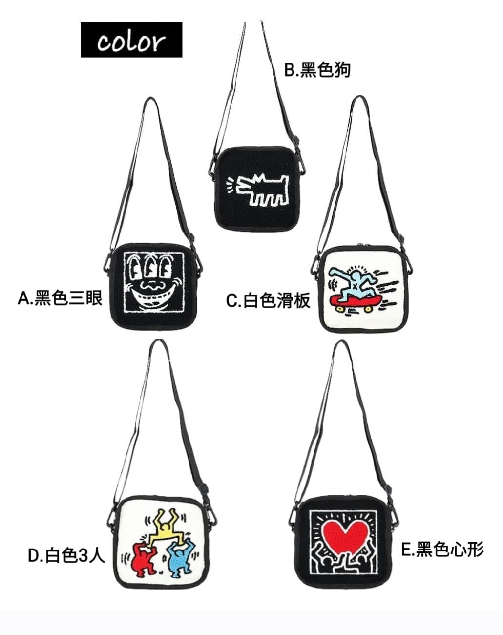 【網站24小時自助落單】2026年2月4日截🌸🇯🇵日本直送✈️🟡日本 Keith Haring刺繡側揹包🟡 | 預訂約2月尾至3月初