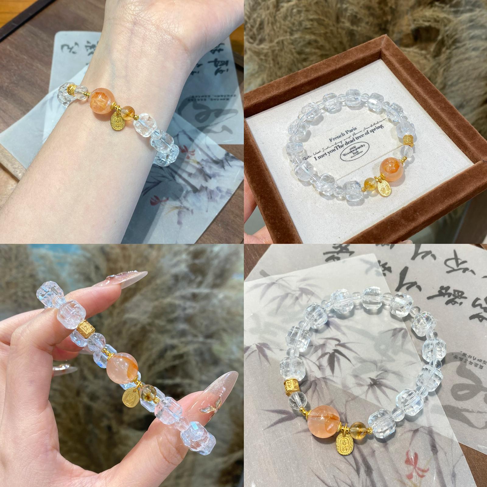 【24小時網站自助下單】🌸🍯招米米 紅膠花·黃塔晶·白水晶 | 預訂約2-3星期