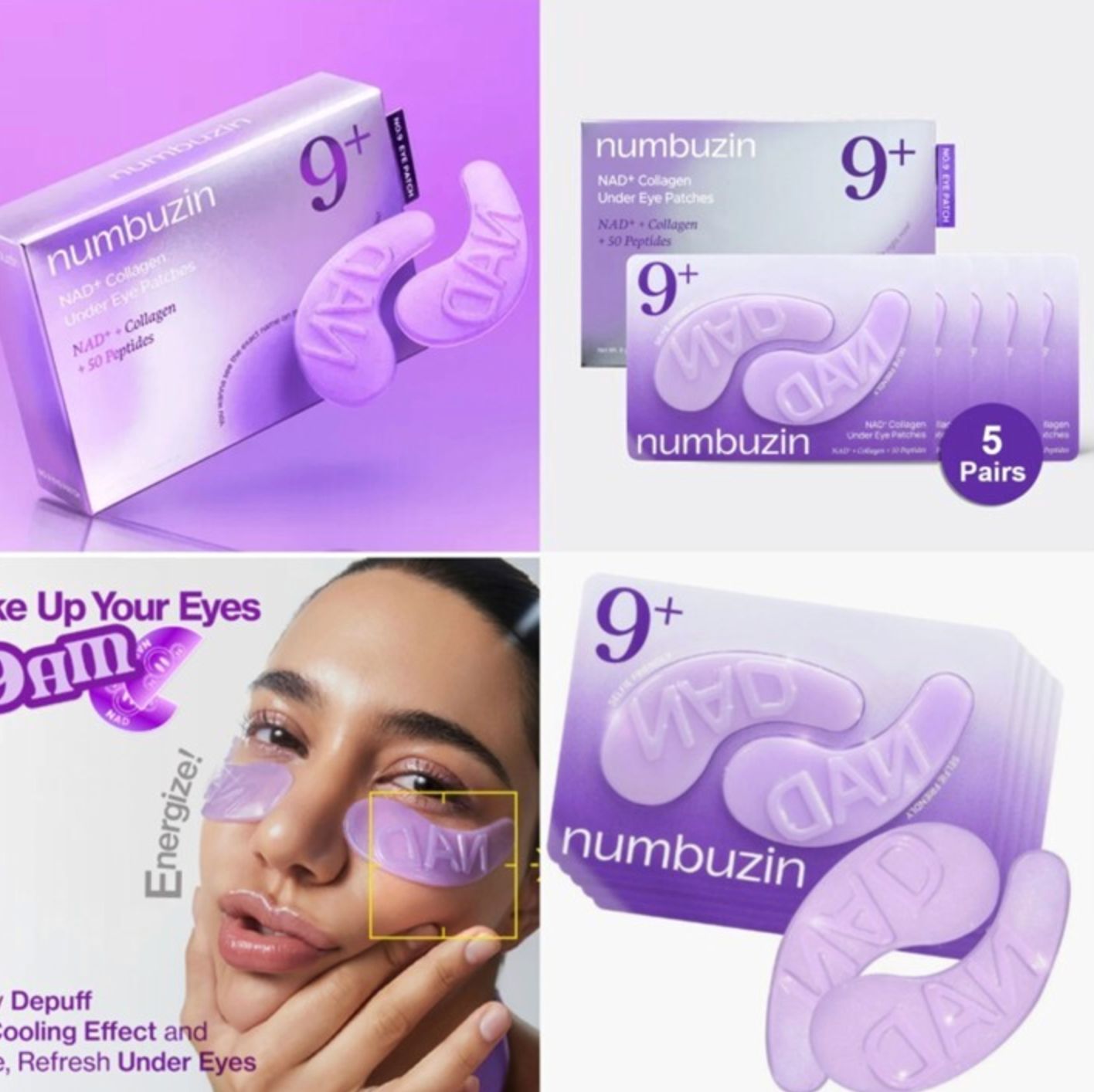 【24小時網站自助下單】現貨🌸numbuzin No.9 NAD+ Collagen Under Eye Patches 高效NAD胜肽抗老緊緻眼紋逆齡果凍眼膜 一盒5對=10片裝 | 落單後約3-5個工作天寄出