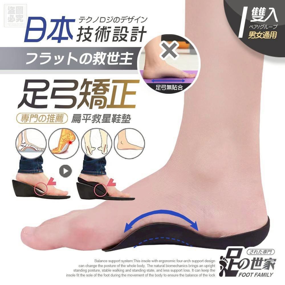 【24小時網站自助下單】 2026年3月8日截🌸🟡足の世家 扁平救星 足弓矯正鞋墊🟡 | 預訂約5月初至中