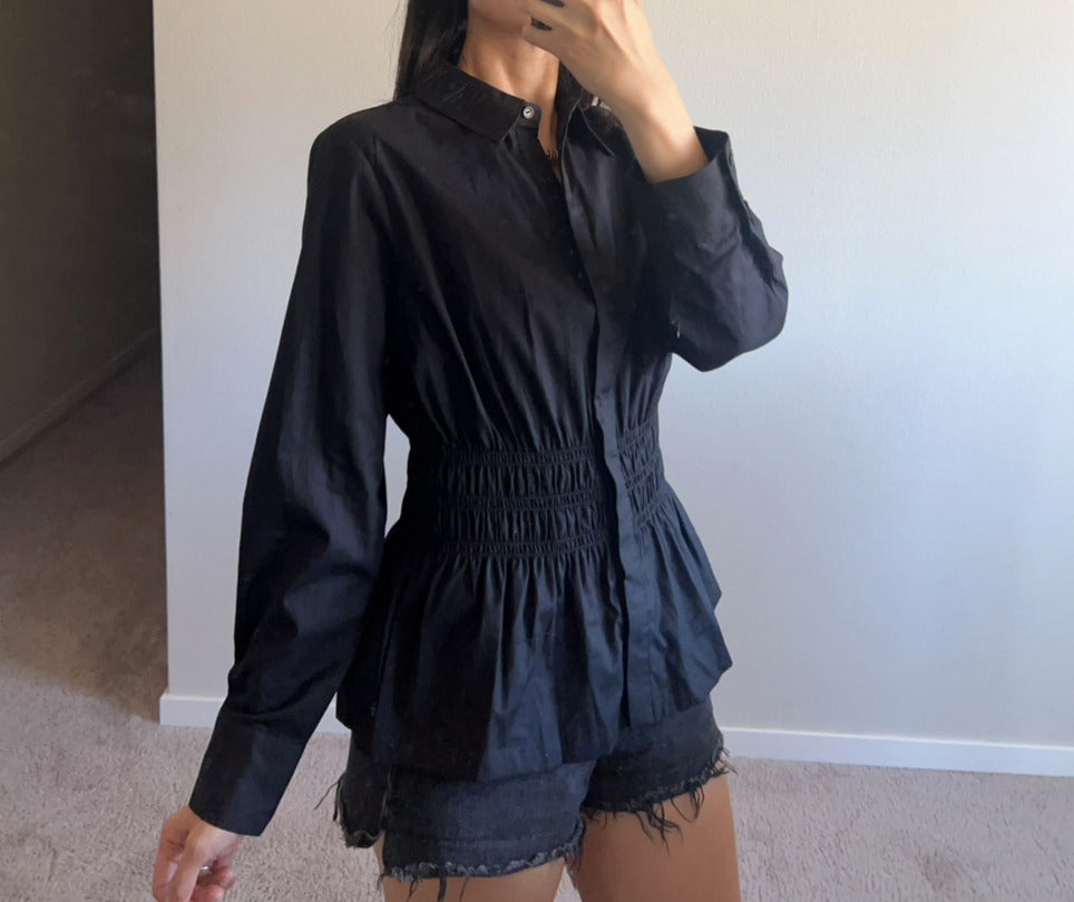 【24小時網站自助下單】售完即止【不設現貨】🌸🇺🇸美國代購 Steve Madden 純棉高束腰襯衫 | 預訂 落單後約4月尾至5月初(自行備註顏色及尺寸)