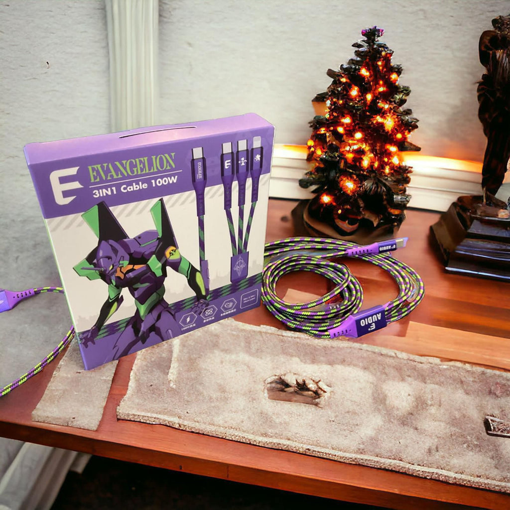 【24小時網站自助下單】🌸EVANGELION 福音戰士初號機 3in1 Cable 100W極速充電線 | 預訂約2-3星期