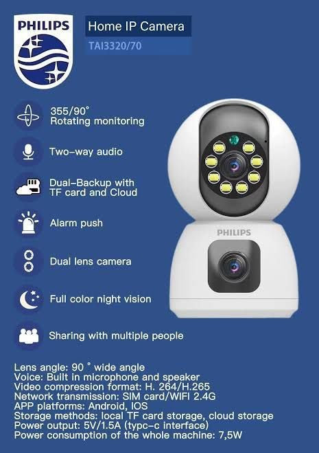 【24小時網站自助下單】🌸Philips TAI3320 1080P FHD 雙鏡頭IP Cam📸 | 預訂約2-3星期 娉婷貿易公司 Exquisite Beauty Trading Company