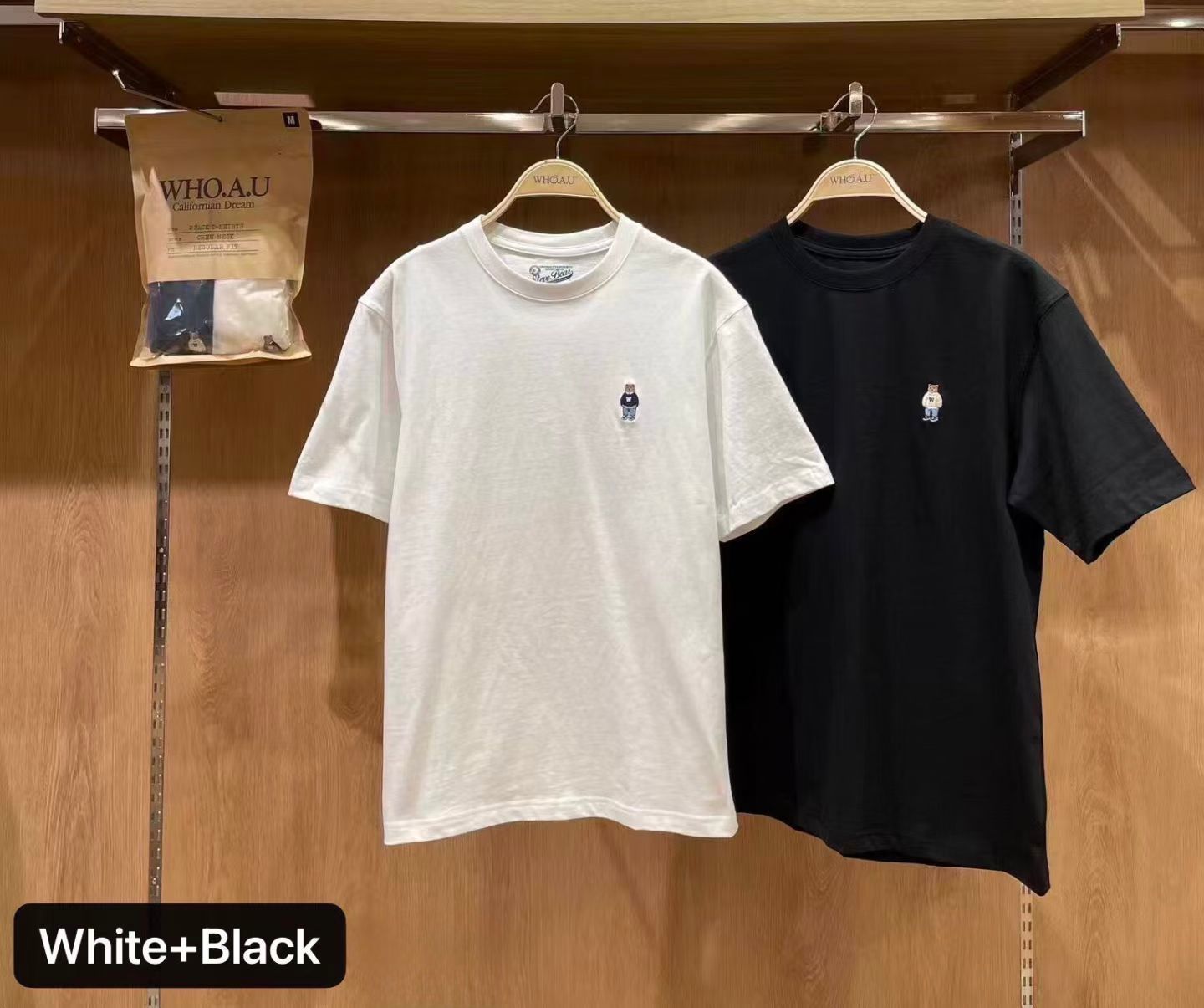 【24小時網站自助下單】售完即止🌸‼️一套2件最抵着‼️💛2026🆕💛最新上市 新顏色好靚呀🐻Who A U🐻韓國專門店/免稅店 2026年最新款刺繡小熊短袖Tee 2件套(2PACK)Steve T-shirt | 預訂約3-4星期(自行備註顏色及尺寸)