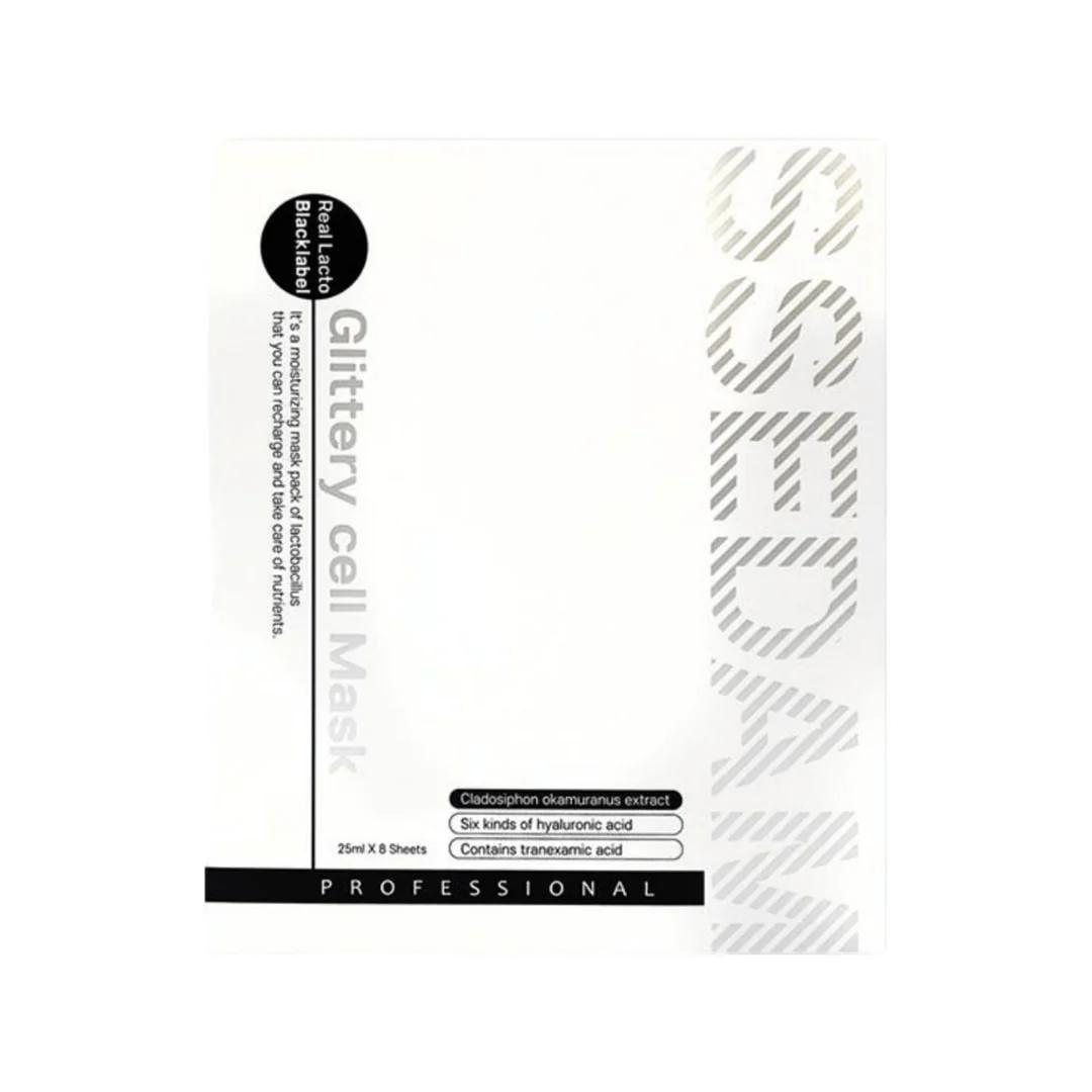 【24小時網站自助下單】現貨🌸SSEDAM BLACKLABEL GLITTERY CELL MASK 乳酸菌亮澤細胞面膜 @ 25ML 1盒8片 | 落單後約3-5個工作天寄出