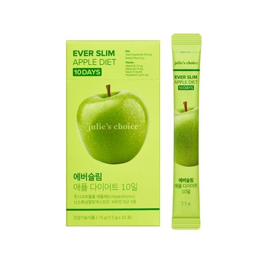 【24小時網站自助下單】現貨🌸JULIE'S CHOICE Ever Slim Apple Diet 1盒10包 (에버슬림 애플 다이어트 10일) | 落單後約3-5個工作天寄出 娉婷貿易公司 Exquisite Beauty Trading Company