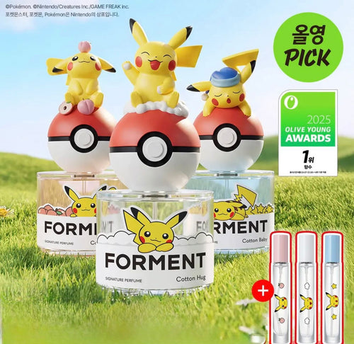 【24小時網站自助下單】2026年5月30日截🌸Pokemon 粉絲揮下手👋🏻 韓國🇰🇷限量發售 又要搶啦‼️韓國最新出🆕FORMENT x Pokemon特別版 Signature香水50ml 超可愛😍+送Pokemon 頭髮香水9ml | 預訂約3-4星期 娉婷貿易公司 Exquisite Beauty Trading Company