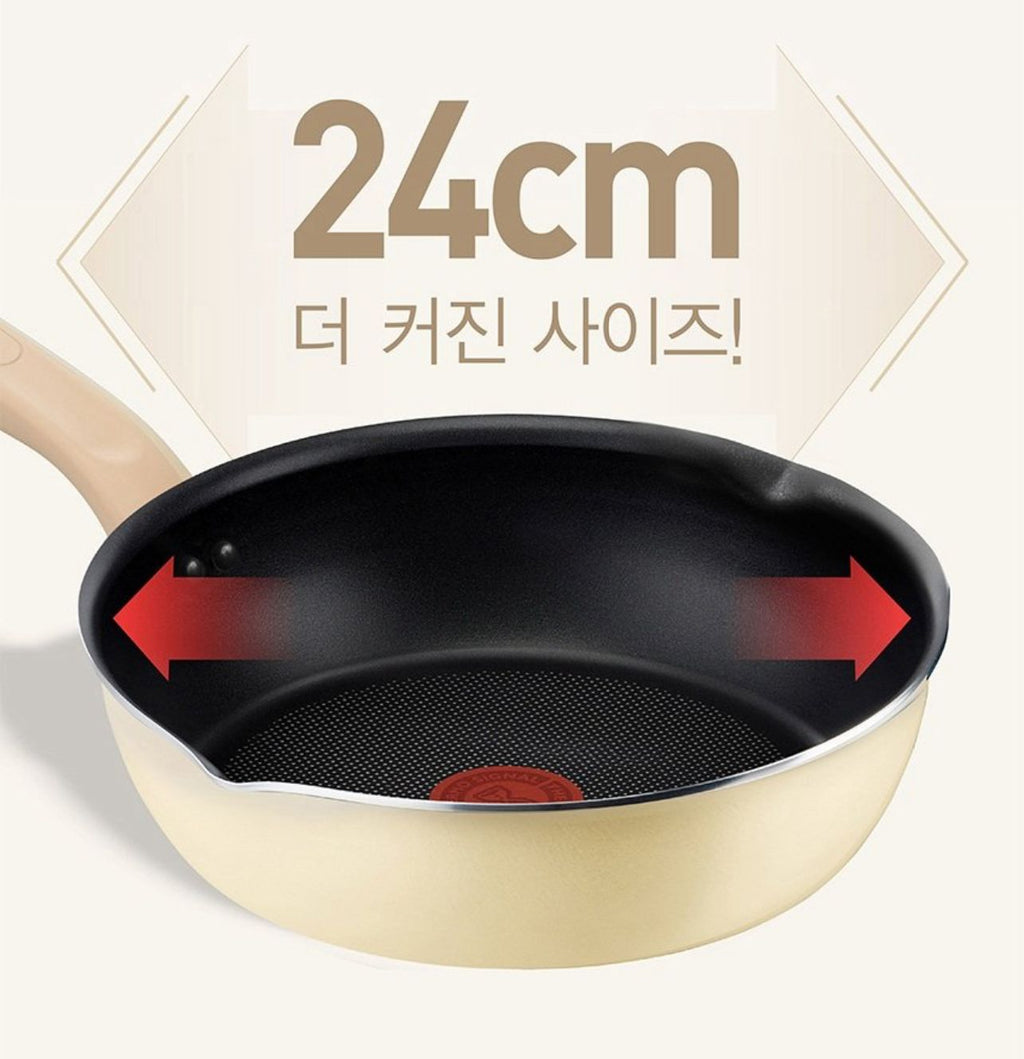 【24小時網站自助下單】2026年5月25日截🌸🇰🇷韓國代購 🇰🇷✈️🇰🇷✈️韓國Tefal 今次米色快閃‼️‼️Tefal 🇰🇷韓版深煎鍋連蓋24cm 2件套裝 (電磁爐適用) HKTVXX 22cm都要$429 | 預訂約6月中至尾