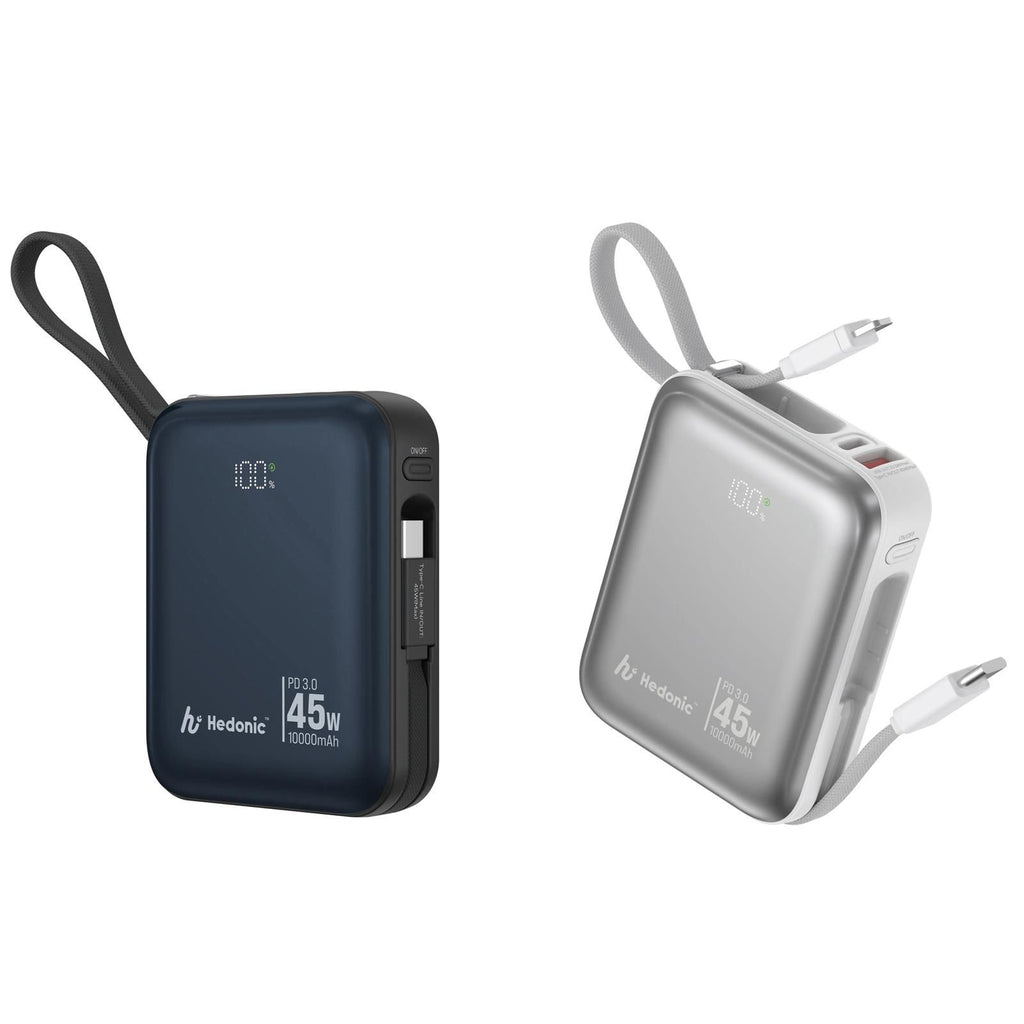 【24小時網站自助下單】🌸🌟級品牌Hedonic PD 3.0 45W快充 10000mah流動充電池 (附嵌入式充電線) | 預訂約3-4星期