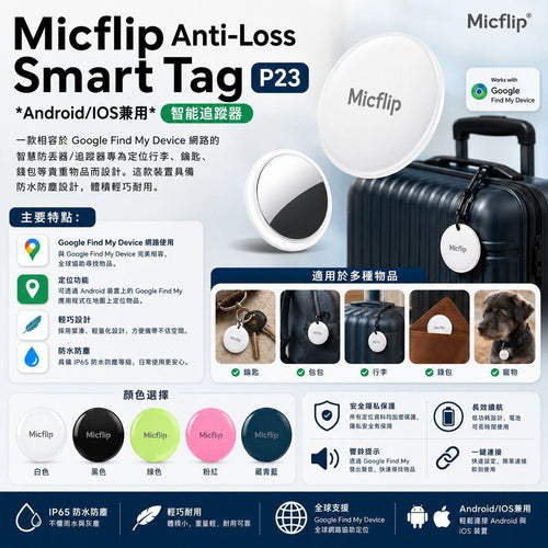 【24小時網站自助下單】2026年5月26日22:00截🌸Android/IOS兼用* 智能追蹤器 🟡Micflip Anti-Loss Smart Tag P23🟡 | 預訂約6月尾至7月初 娉婷貿易公司 Exquisite Beauty Trading Company