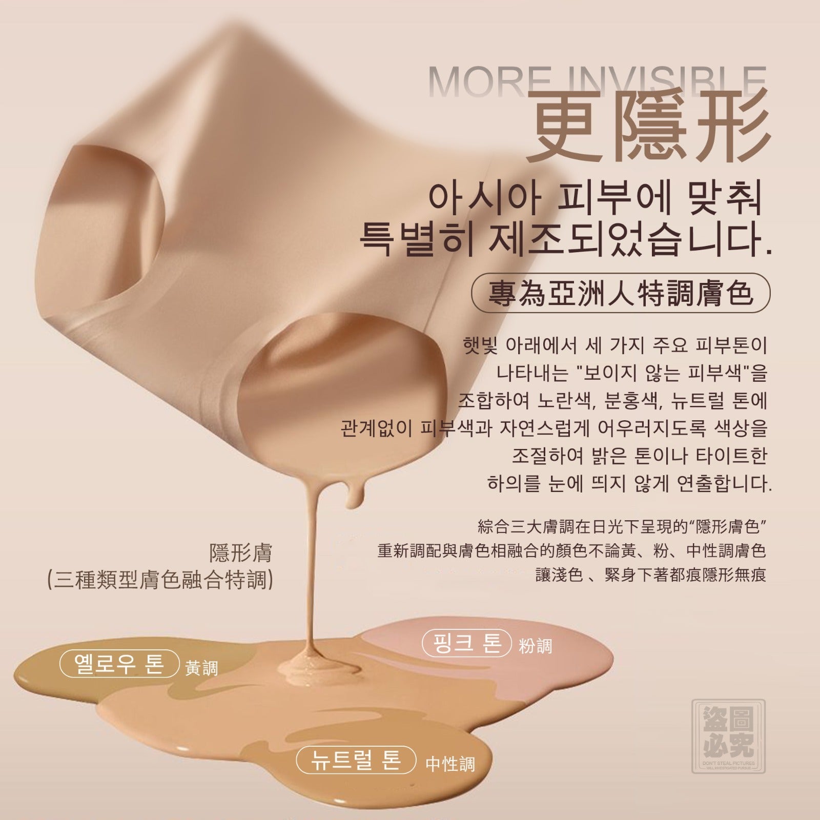 【24小時網站自助下單】2026年6月1日截🌸🟡Nude Skin粉底液無痕裸肌涼感內褲 3件組🟡 | 預訂約7月尾至8月初