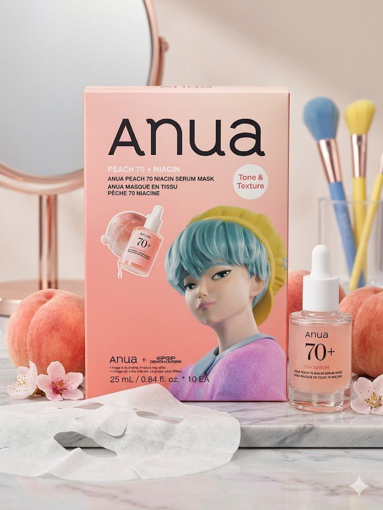 【24小時網站自助下單】現貨🌸Anua 蜜桃 70 + 煙酰胺煥膚精華面膜 1盒10片 (Anua Peach 70 Niacin Serum Mask) | 落單後約3-5個工作天寄出
