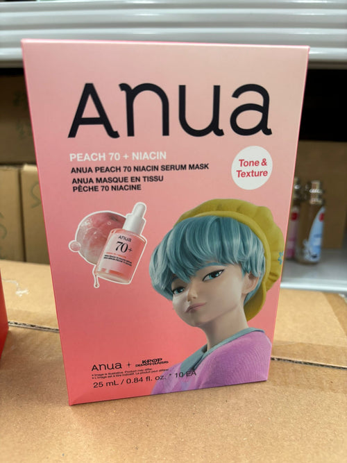 【24小時網站自助下單】現貨🌸Anua 蜜桃 70 + 煙酰胺煥膚精華面膜 1盒10片 (Anua Peach 70 Niacin Serum Mask) | 落單後約3-5個工作天寄出