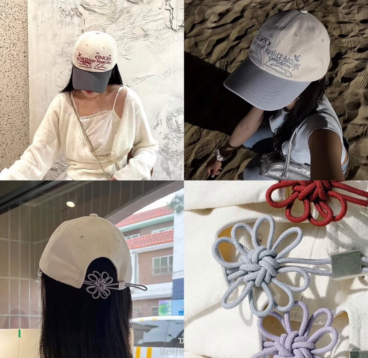 【24小時網站自助下單】🌸韓國ONGO 代購 [FLOWER] KNOT CAP | 預訂約1-2星期