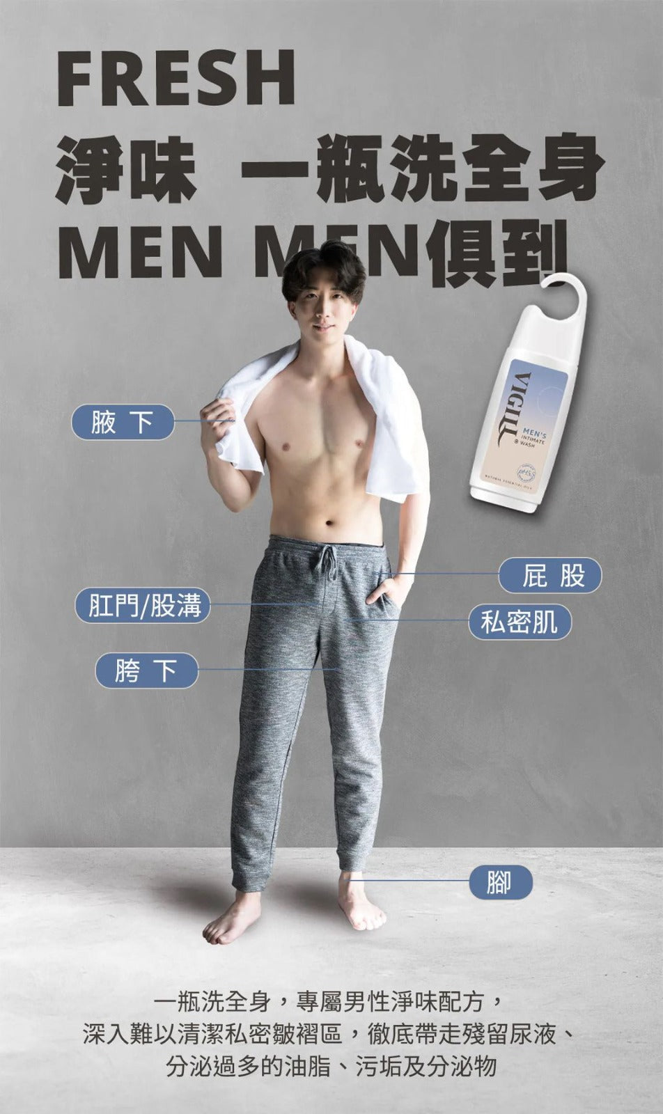 【24小時網站自助下單】🌸VIGILL 男性私密沐浴露 220ml | 預訂約1-2星期
