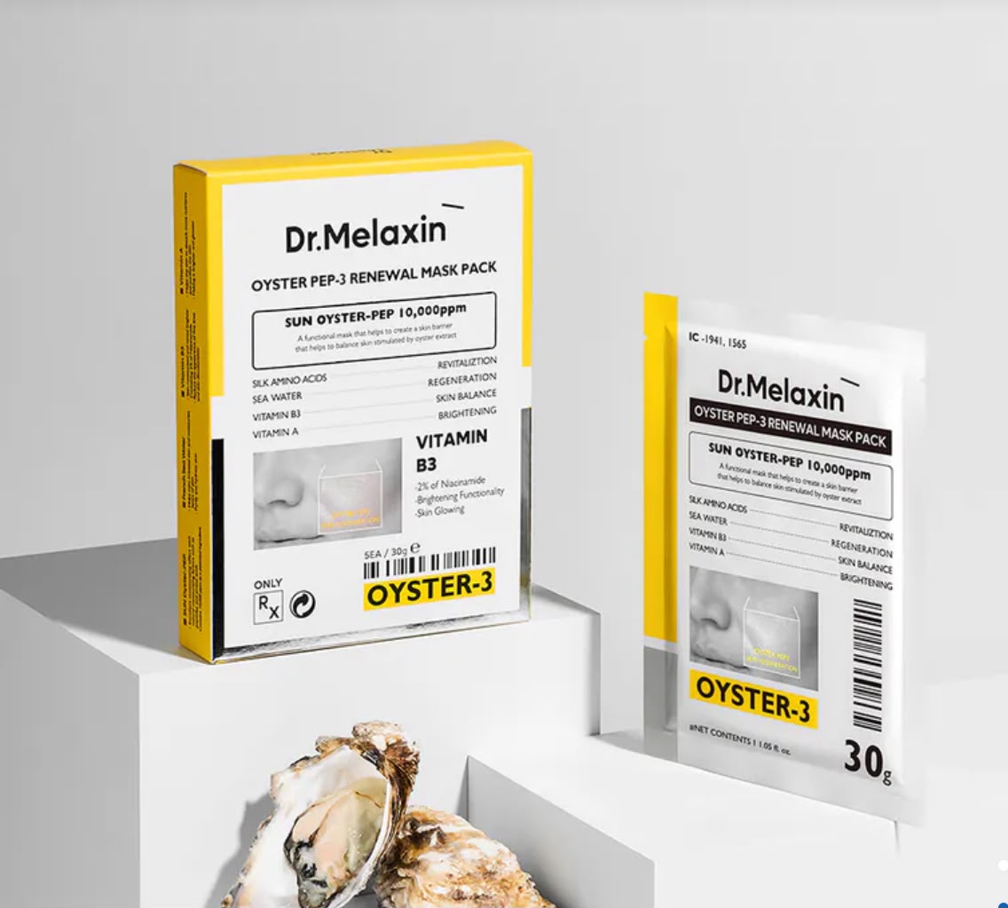 【24小時網站自助下單】🌸韓國 Dr. Melaxin│Oyster 逆齡再生保濕面膜5片 | 預訂約2026年7月中至尾