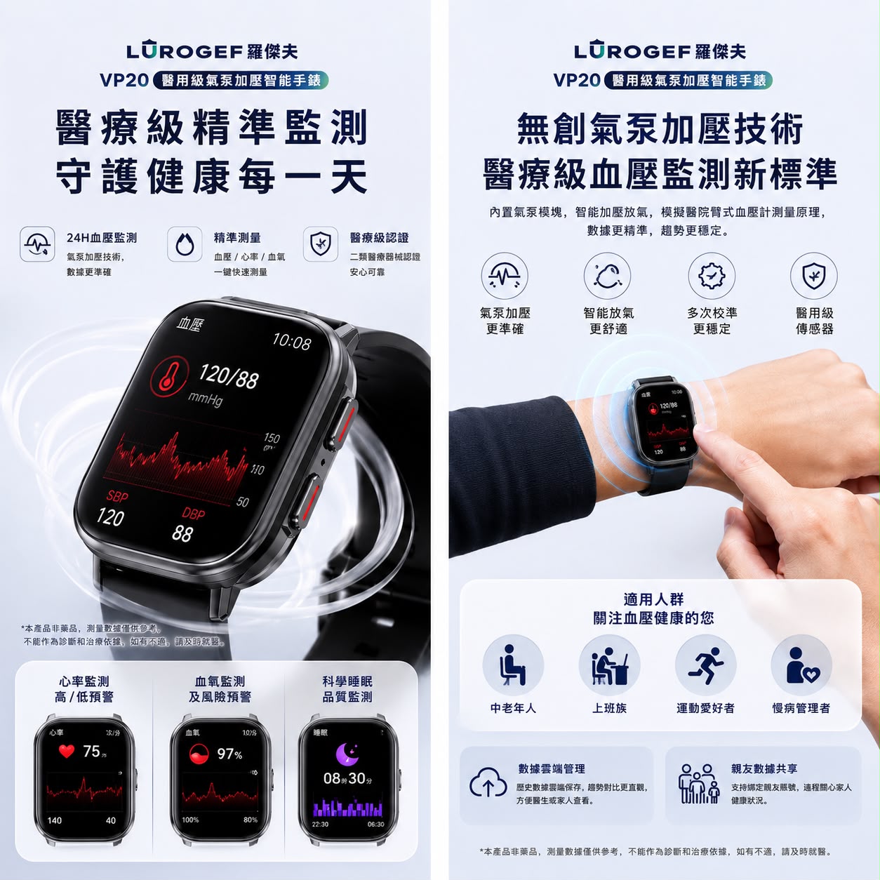 【24小時網站自助下單】2026年6月25日截🌸🟡LUROGEF VP20 醫用級氣泵加壓藍牙智能手錶🟡️ | 預訂約7月尾至8月初