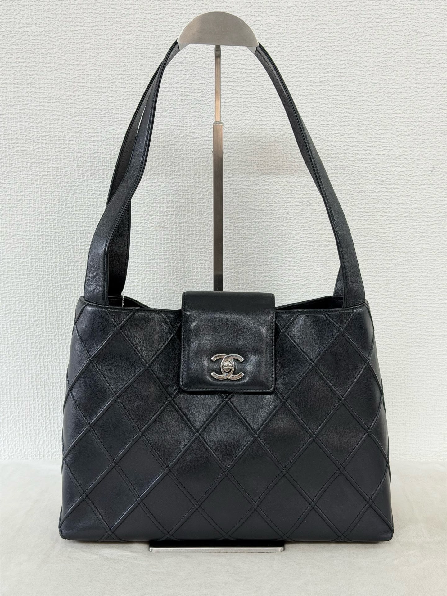 【24小時網站自助下單】🌸日本中古品代購 Chanel黑銀華夫格Kelly ➕標 6開 | 預訂約2-3星期