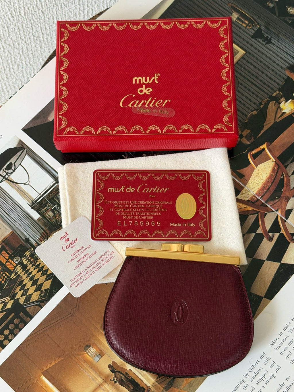 【24小時網站自助下單】🌸日本中古品代購 Cartier卡地亞波爾多紅錢包/零錢包 ➕卡➕保存布➕盒 全套保存品 | 預訂約2-3星期