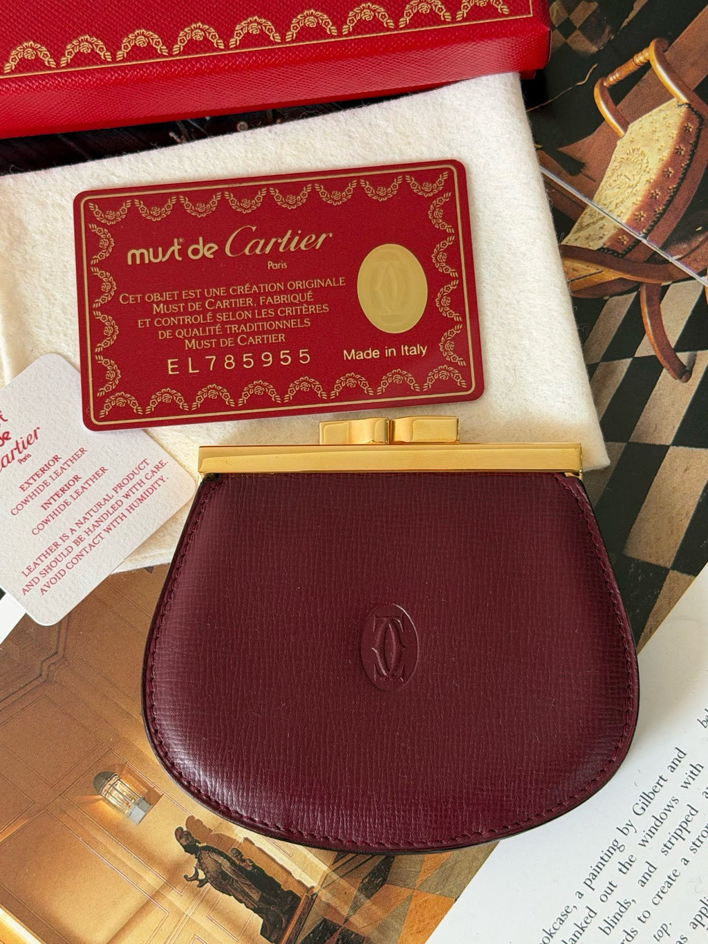 【24小時網站自助下單】🌸日本中古品代購 Cartier卡地亞波爾多紅錢包/零錢包 ➕卡➕保存布➕盒 全套保存品 | 預訂約2-3星期