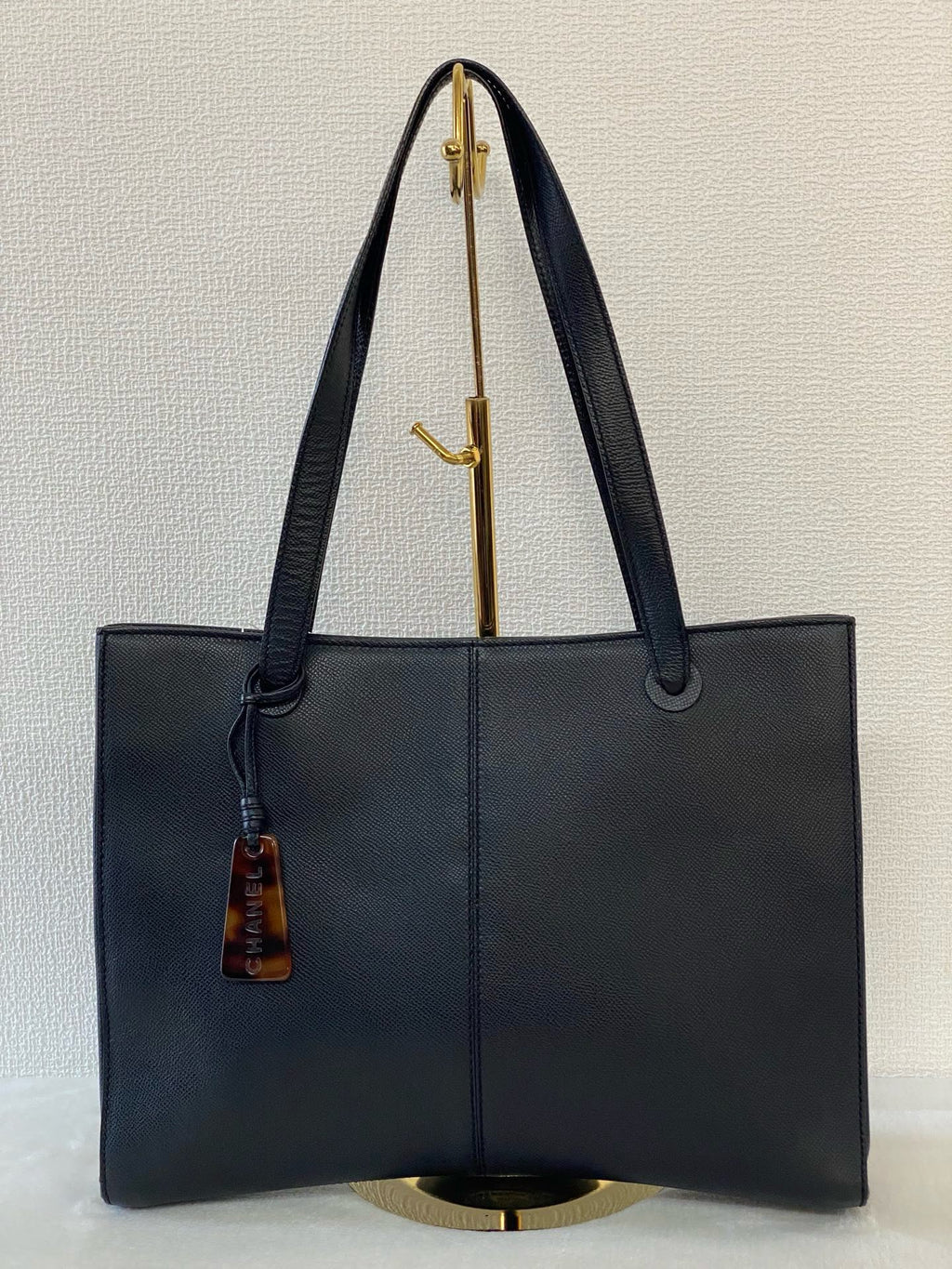 【24小時網站自助下單】🌸日本中古品代購 Chanel牛皮玳瑁扣托特包 ➕標 5開 | 預訂約2-3星期