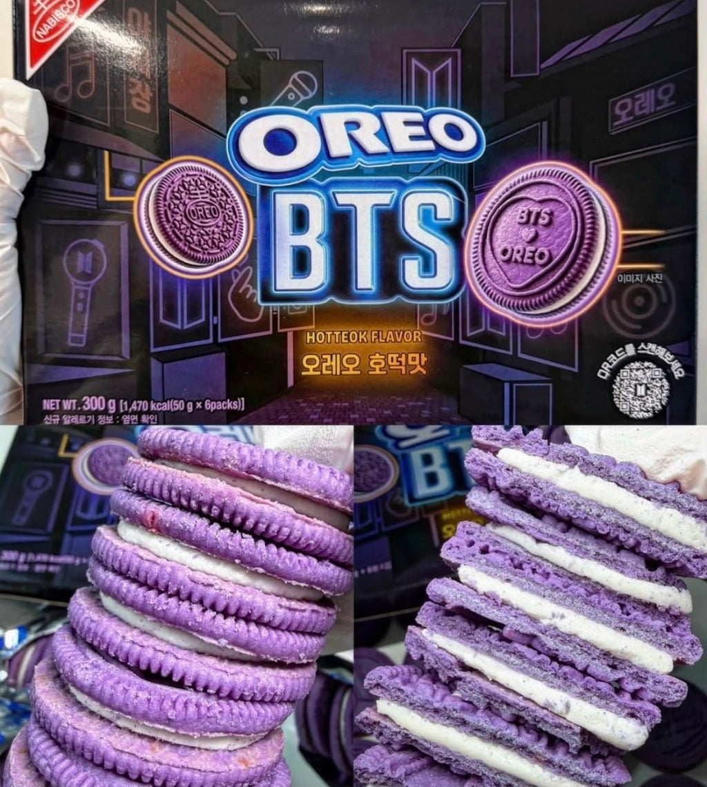 【24小時網站自助下單】🌸BTS粉絲尖叫🙀新品 💜韓國Oreo x BTS韓式糖餅味紫色夾心餅300g | 預訂約1-2星期