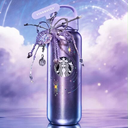 【24小時網站自助下單】最後少量🌸Starbucks 2026中國限定 紫夜星河系列 不鏽鋼杯520ml連閃亮珠珠掛飾 | 預訂約1-2星期 娉婷貿易公司 Exquisite Beauty Trading Company