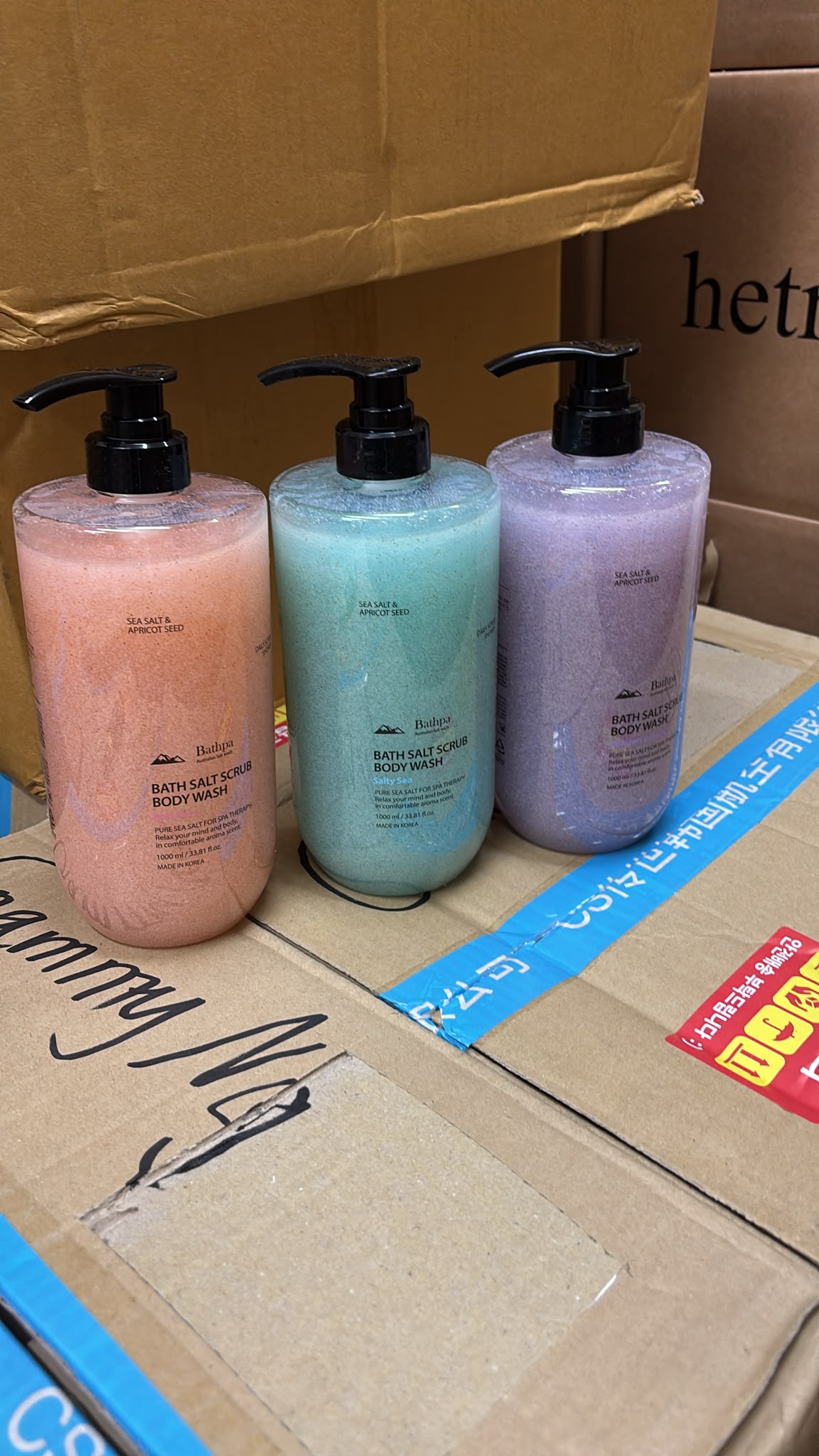 【24小時網站自助下單】現貨🌸🇰🇷韓國 Bathpa 海鹽精油去角質沐浴乳 1000ml | 落單後約3-5個工作天寄出 娉婷貿易公司 Exquisite Beauty Trading Company