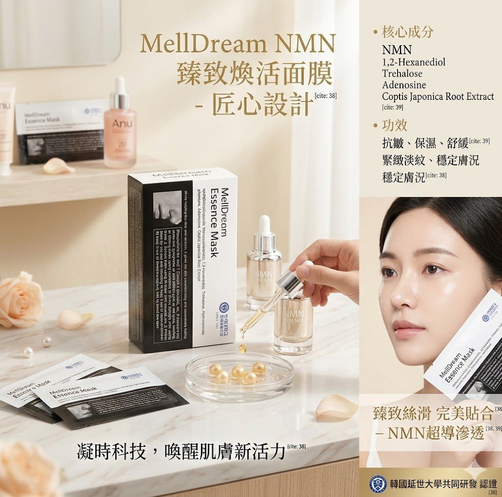 【24小時網站自助下單】現貨🌸MellDream NMN 臻致煥活面膜1盒5片 | 落單後約3-5個工作天寄出 娉婷貿易公司 Exquisite Beauty Trading Company