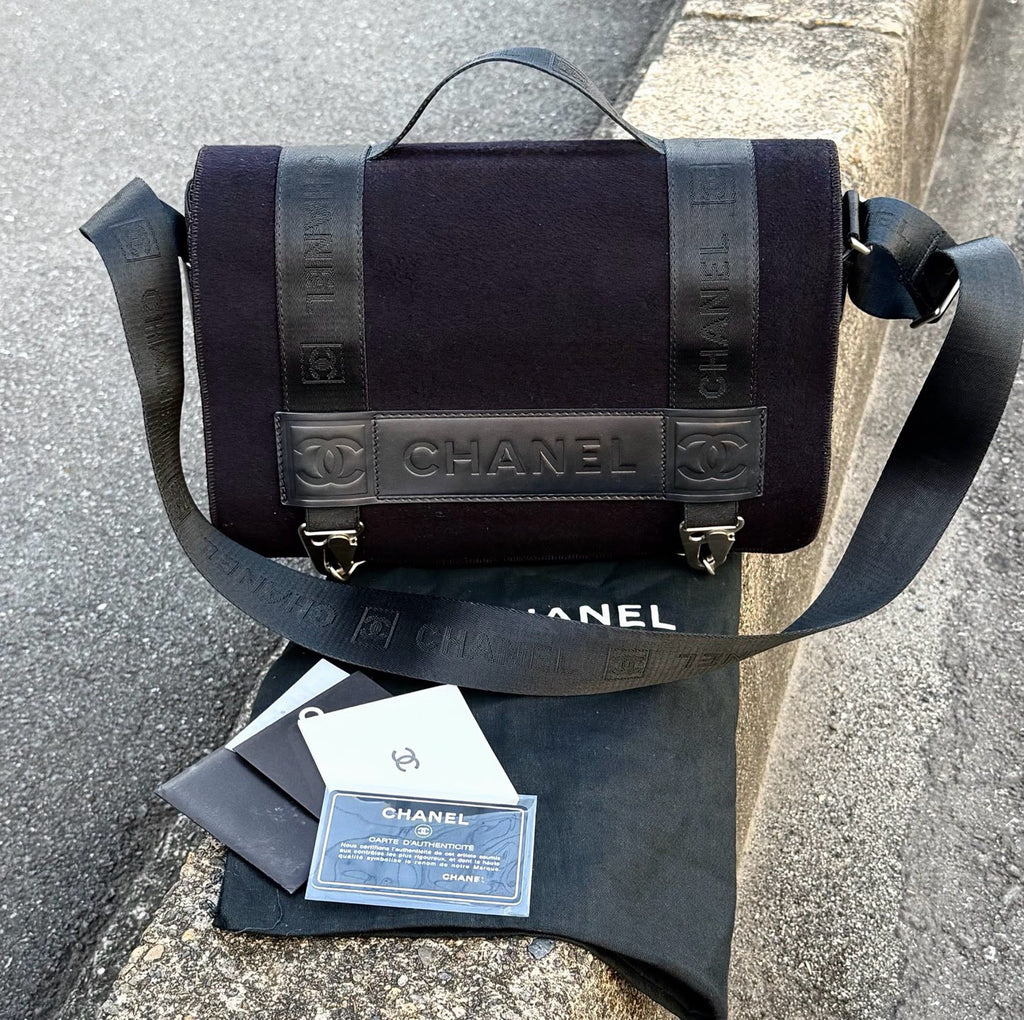 【24小時網站自助下單】【日本中古品代購】🌸CHANEL SPORT運動黑色字母郵差劍橋包 | 預訂約2-3星期 娉婷貿易公司 Exquisite Beauty Trading Company