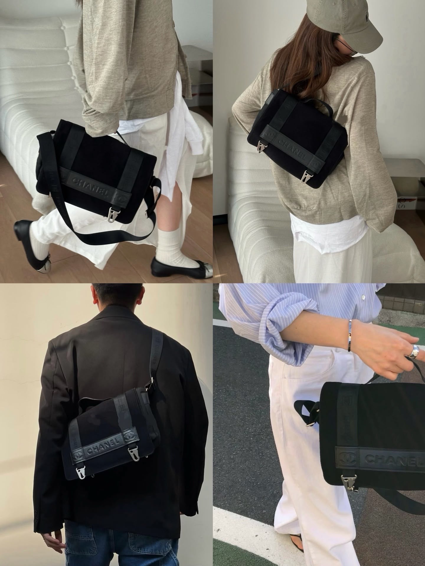 【24小時網站自助下單】【日本中古品代購】🌸CHANEL SPORT運動黑色字母郵差劍橋包 | 預訂約2-3星期 娉婷貿易公司 Exquisite Beauty Trading Company