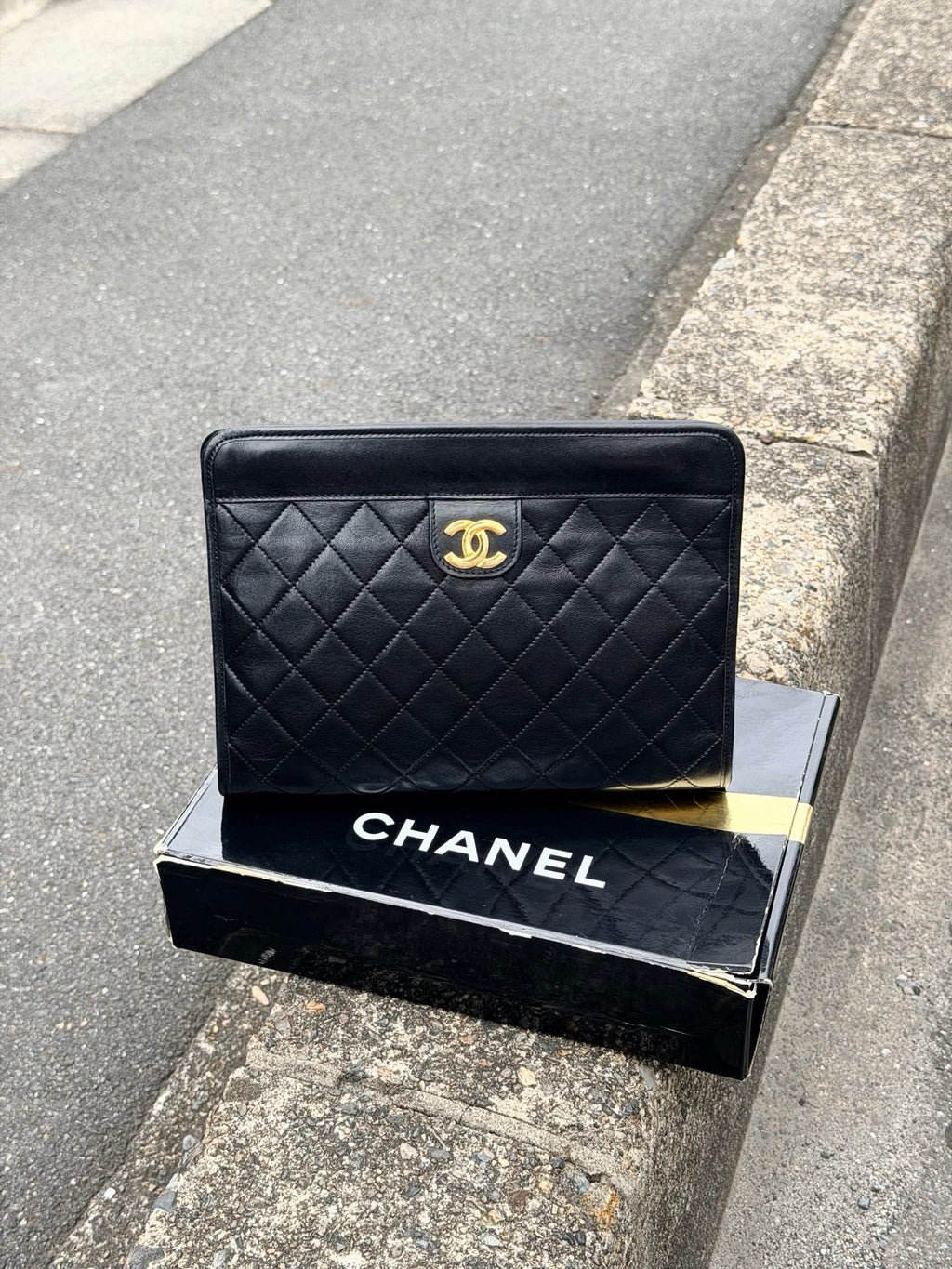 【24小時網站自助下單】【日本中古品代購】🌸CHANEL羊皮黑金雙C菱格復古手包 | 預訂約2-3星期 娉婷貿易公司 Exquisite Beauty Trading Company