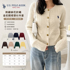 【24小時網站自助下單】2026年9月12日18:00截🌸日本直送⭐️限時優惠中 U.S. POLO ASSN. 刺繡 修身 金扣 麻花 針織 開襟 罩衫 外套 | 預訂約10月初至中(自行備註顏色及尺寸) 娉婷貿易公司 Exquisite Beauty Trading Company