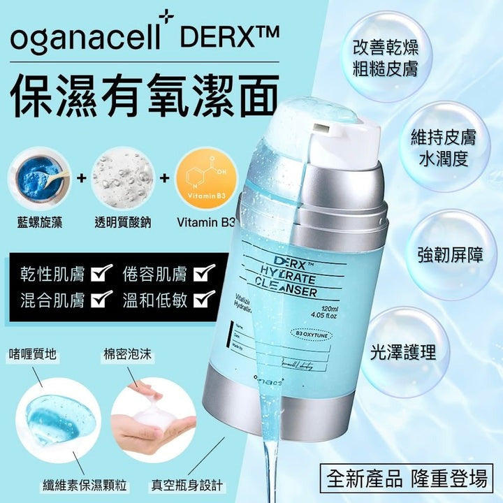 【24小時網站自助下單】 2026年9月18日截🌸🌟【敏感乾肌救星登場】🌟💙 Oganacell DERX™️ 注氧保濕潔面乳 💙 | 預訂約10月尾至11月初 娉婷貿易公司 Exquisite Beauty Trading Company
