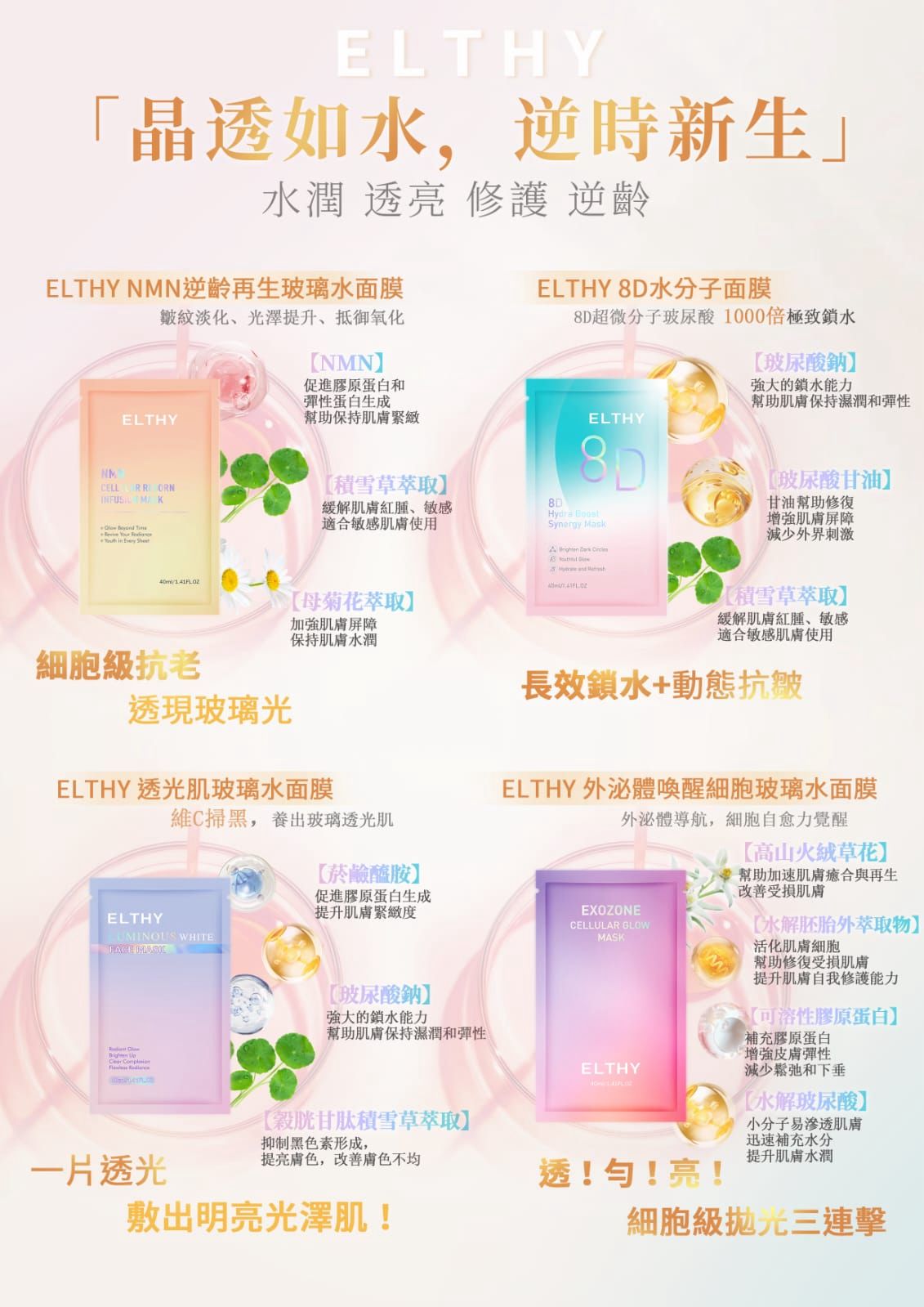 【24小時網站自助下單】2026年9月23日截🌸22-24/9 香港美容展優惠 Elthy~🔜➡️玻璃水面膜⬅️1包10片 | 預訂約10月初至中 娉婷貿易公司 Exquisite Beauty Trading Company