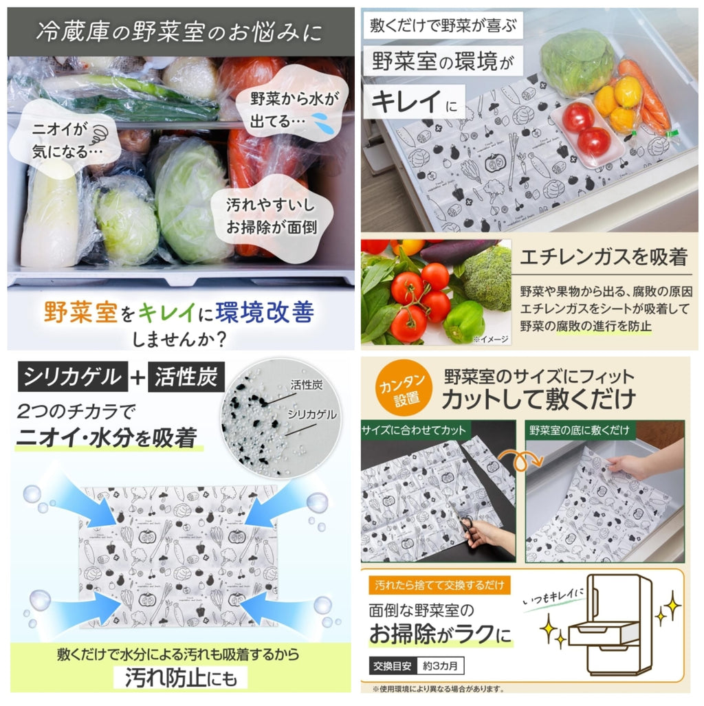 預訂 | 🇯🇵日本直送✈️🟡日本製 冰箱蔬菜間格除異味貼(2張)🟡 娉婷貿易公司 Exquisite Beauty Trading Company
